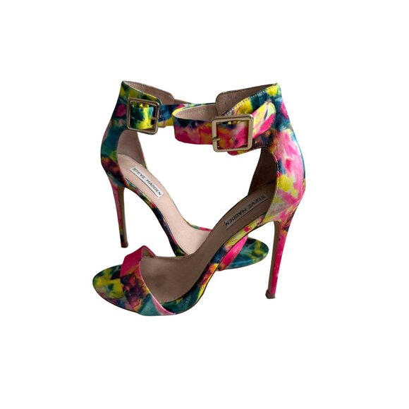 STEVE MADDEN Marlene Multicolor Ankle Strap Heels Sandals Size 8.5 - Picture 7 of 7